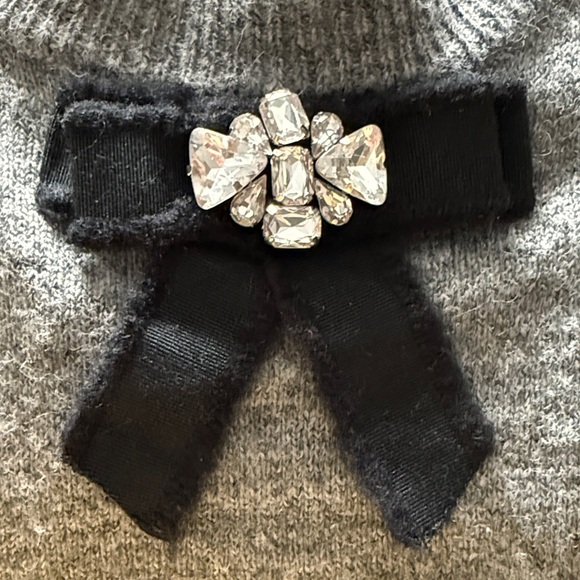 CeCe Mock Neck embellished Bow Sweater Dress size Small in Gray - Picture 5 of 8